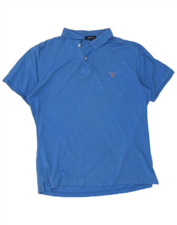 Gant Herren-Poloshirt, große blaue Baumwolle