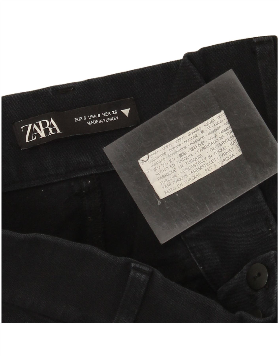 Kurze Jeans von Zara für Damen, Größe S, W26, L24, Marineblau, Baumwolle