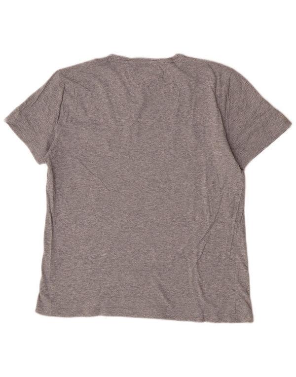 Tommy Hilfiger Damen Kurzarm-T-Shirt mit Grafik, Größe L, Grau, Baumwolle