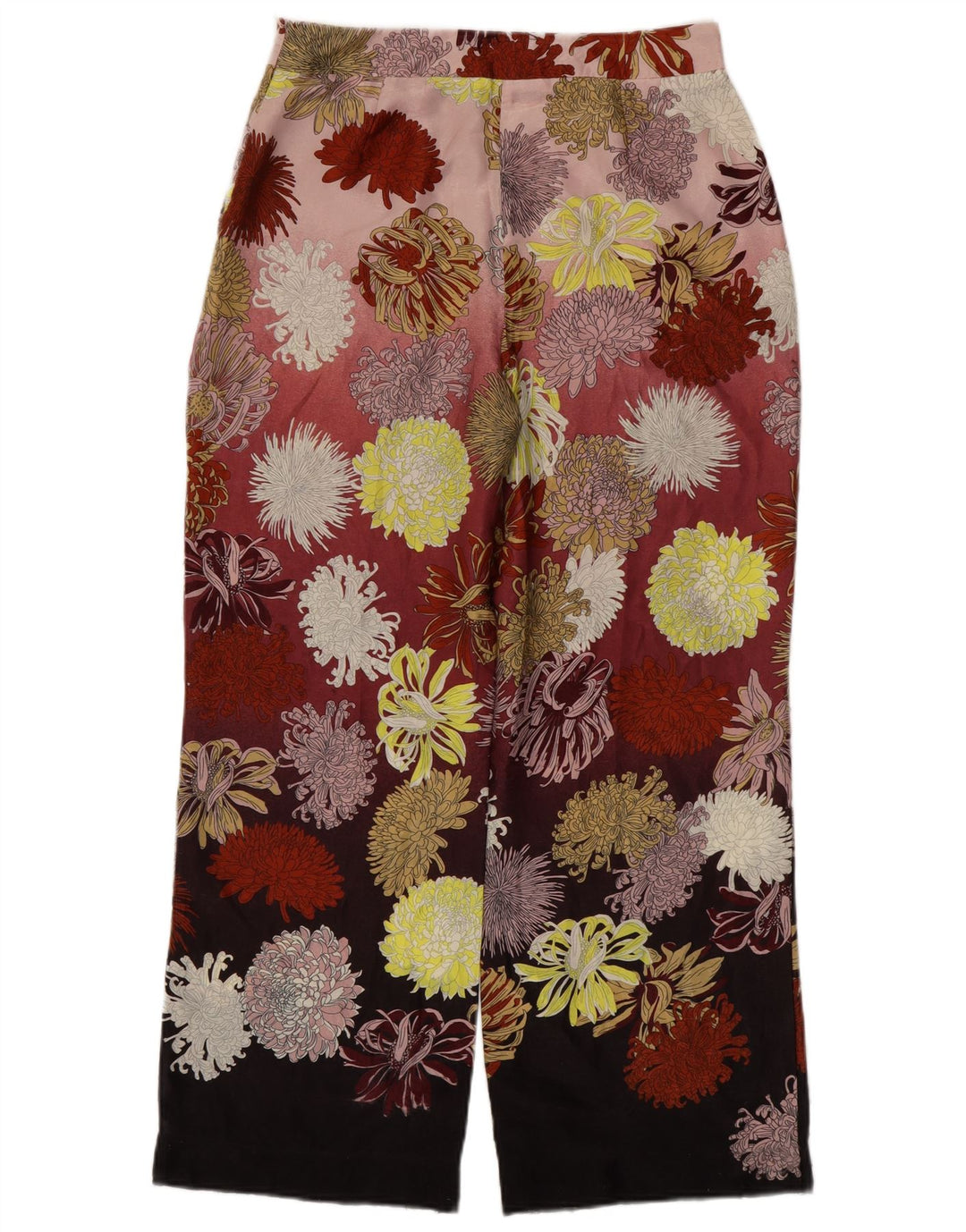 ZARA Damen-Hose mit weitem Bein, W28, L29, mehrfarbig, Blumenmuster