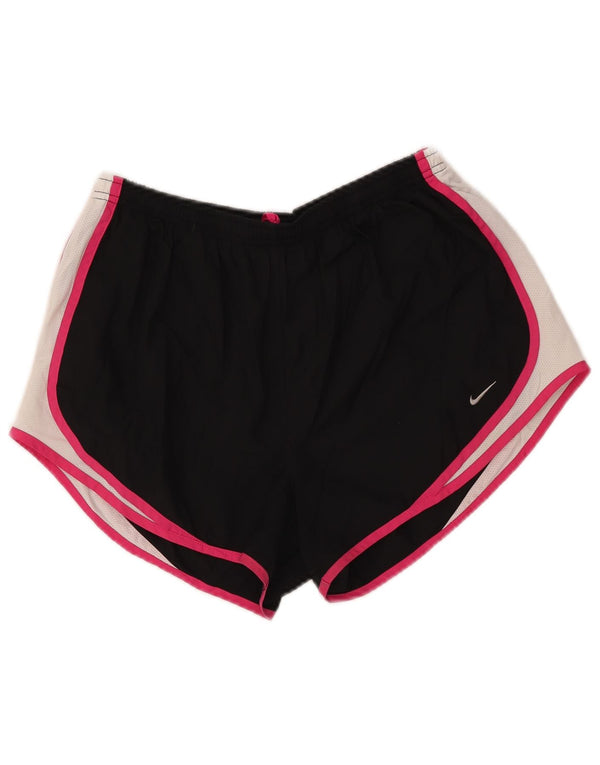 NIKE Damen Dri Fit Sport Shorts UK 14 Large Schwarz Colourblock