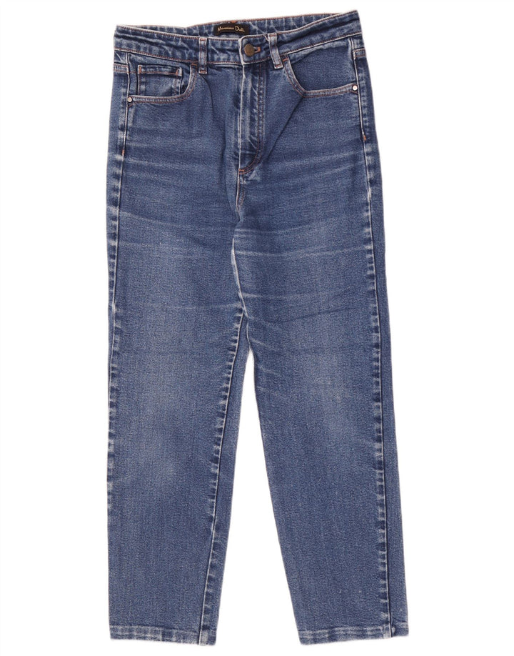 Massimo Dutti Damen-Jeans mit hoher Taille, kurz geschnitten, EU 40, mittelgroß, W30, L26, Blau