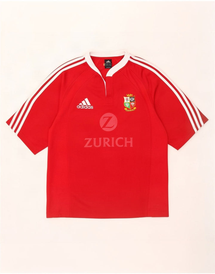 Adidas Herren Zurich Graphic T-Shirt Top Mittelrotes Colourblock-Polyester
