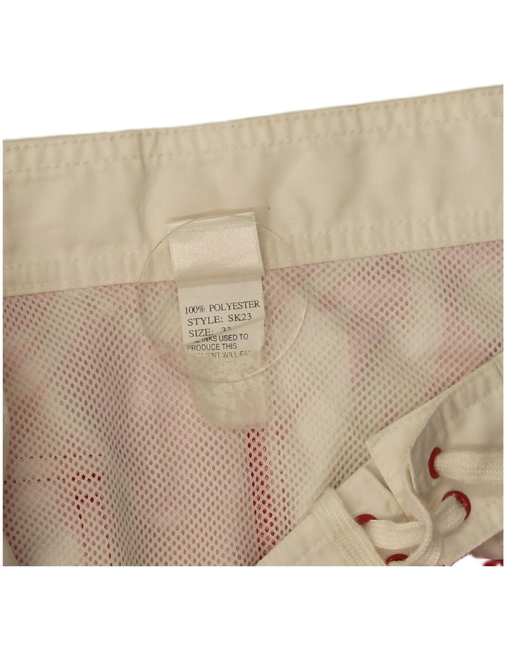 Sundek Herren-Badeshorts aus mittelrotem, geblümtem Polyester