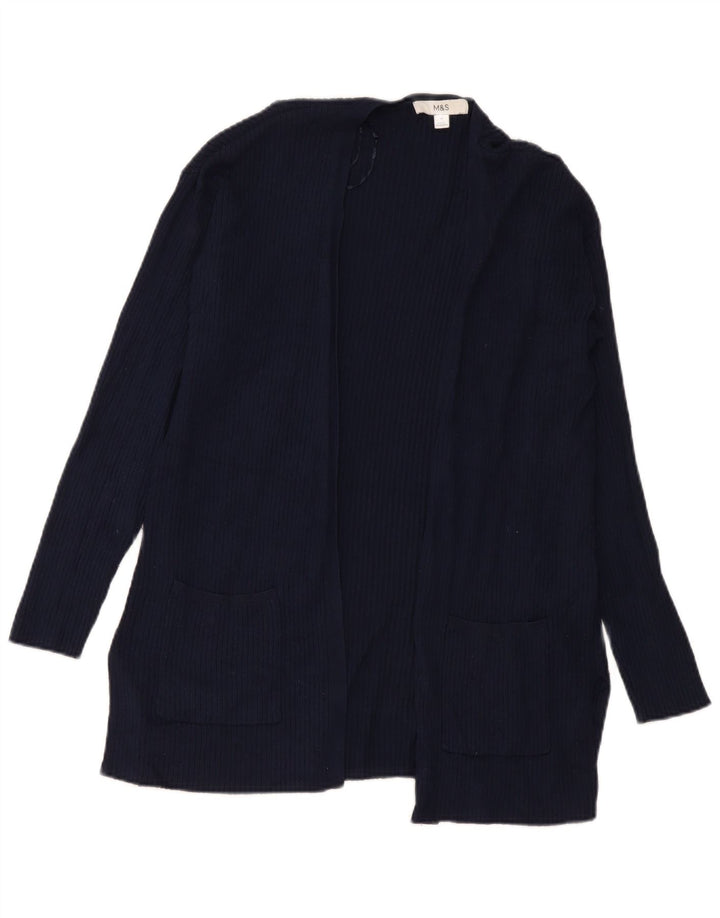 Marks & Spencer Damen Longline-Cardigan-Pullover UK 14 Medium Navy Blue