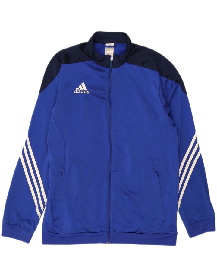 ADIDAS Mens Tracksuit Top Jacket Large Blue Colourblock Polyester Vintage Adidas and Second-Hand Adidas from Messina Hembry 