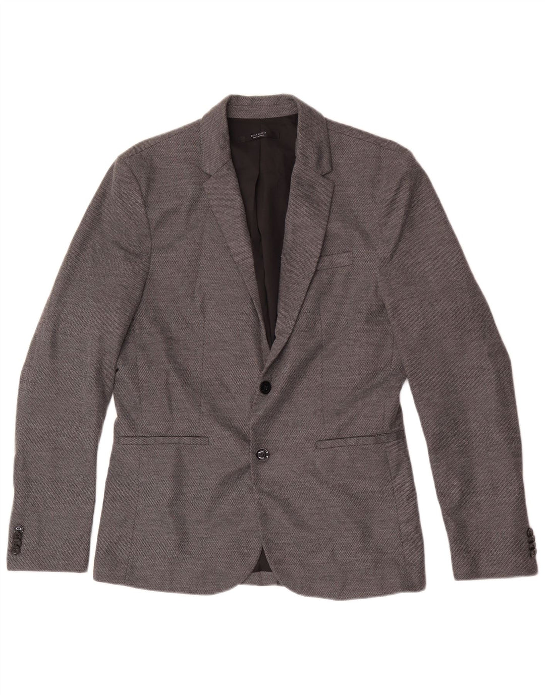 Zara Herren 2-Knopf-Blazerjacke UK 40 Large Grau Polyester