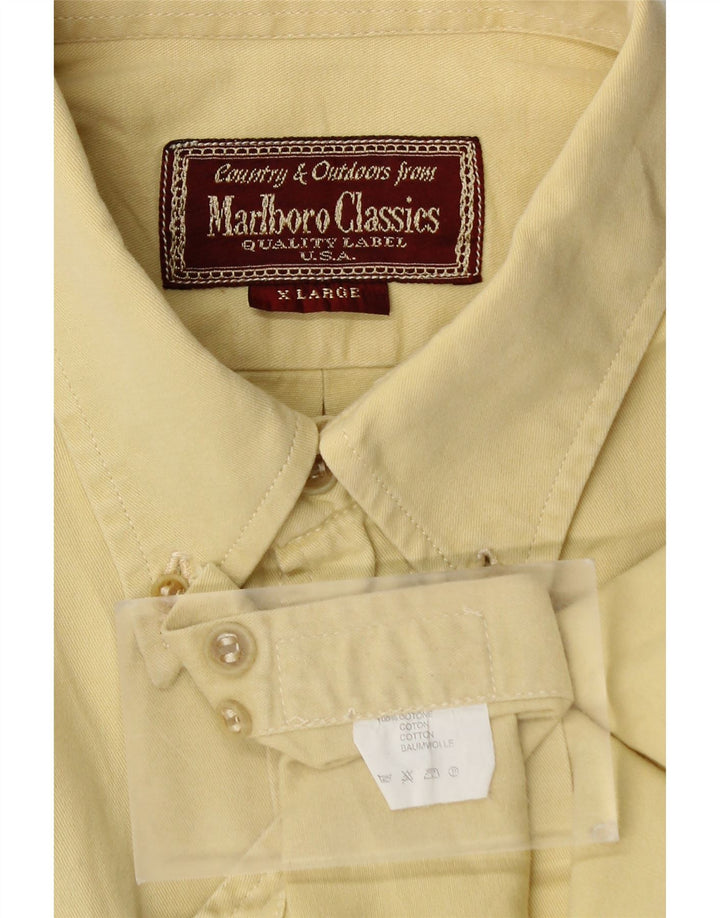 Marlboro Classics Herrenhemd XL Beige Baumwolle
