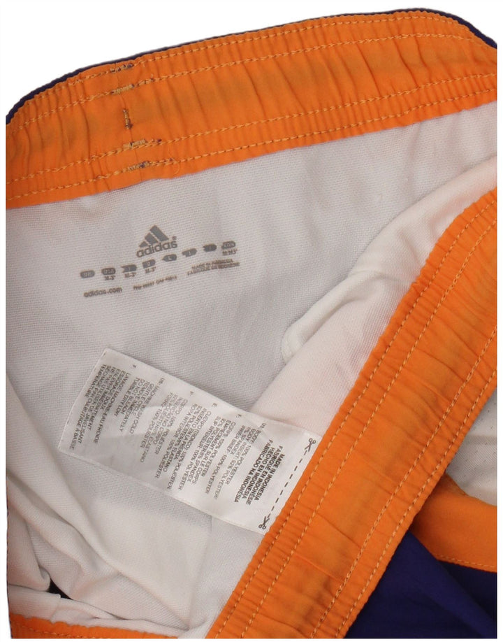Adidas Damen Sportshorts UK 14 Mittelblaues Colourblock-Polyester