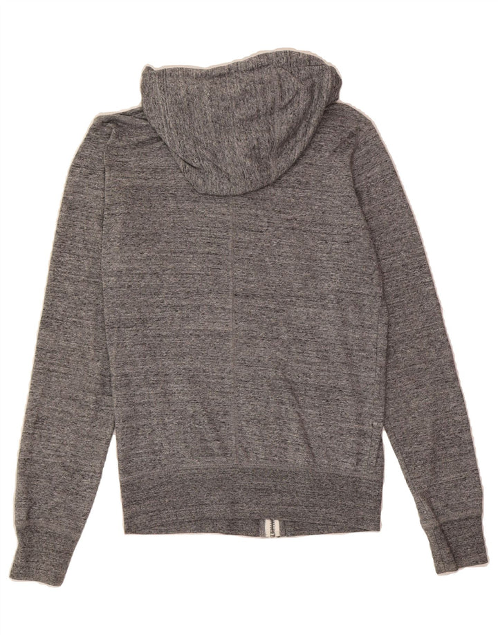 NIKE Womens Graphic Zip Hoodie Sweater UK 10 Small Grey Flecked Polyester Vintage Nike and Second-Hand Nike from Messina Hembry 