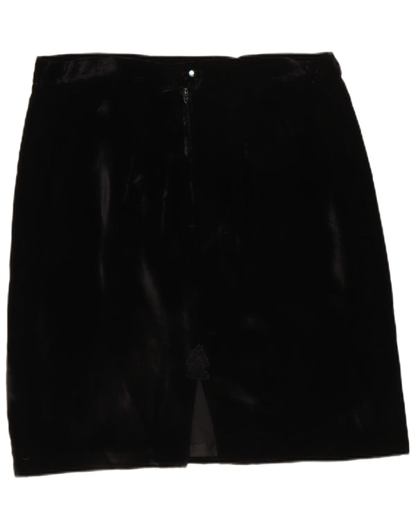 Vintage Damen Samt Minirock Medium W30 Schwarz