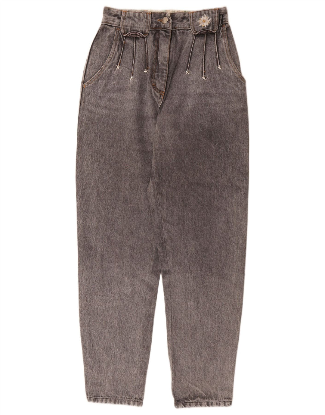 Cappopera Damen Tapered Jeans W24 L27 Graue Baumwolle