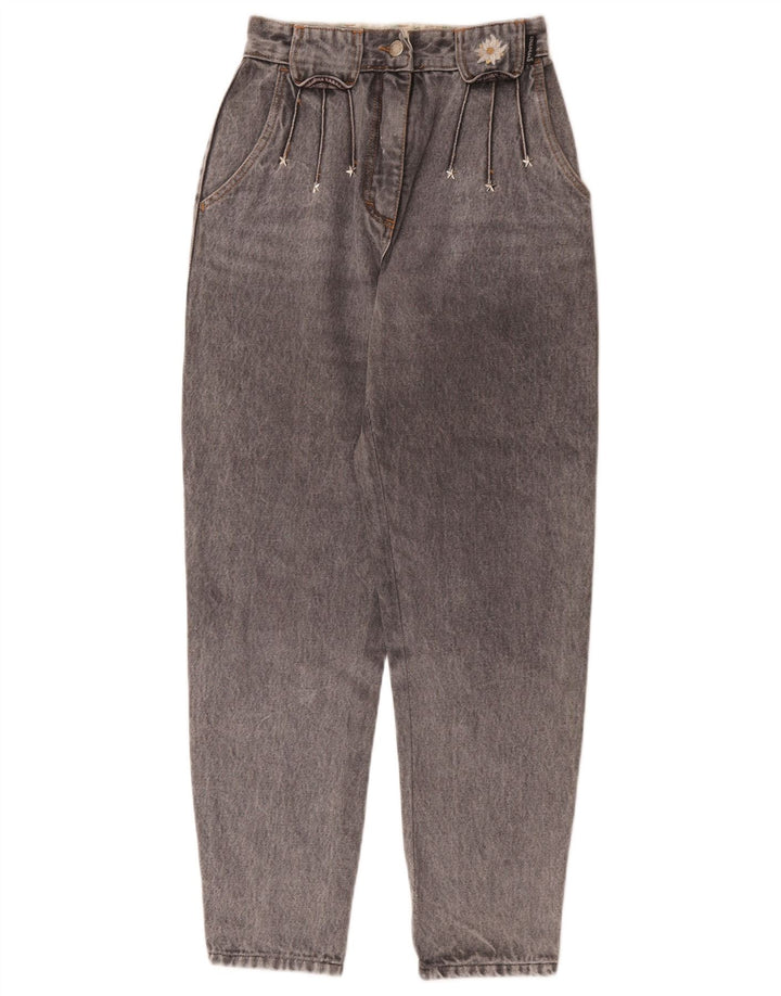 Cappopera Damen Tapered Jeans W24 L27 Graue Baumwolle