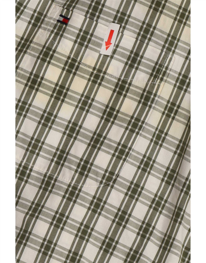 Tommy Hilfiger Herrenhemd, groß, grün kariert, Baumwolle