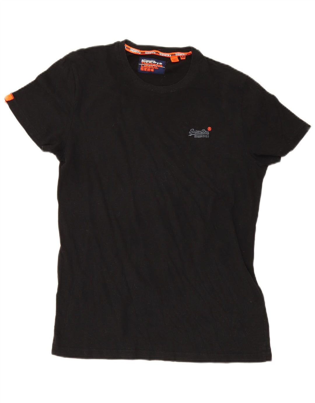 Superdry Herren T-Shirt-Oberteil aus mittelschwarzer Baumwolle