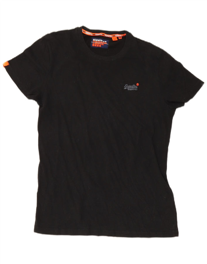 Superdry Herren T-Shirt-Oberteil aus mittelschwarzer Baumwolle