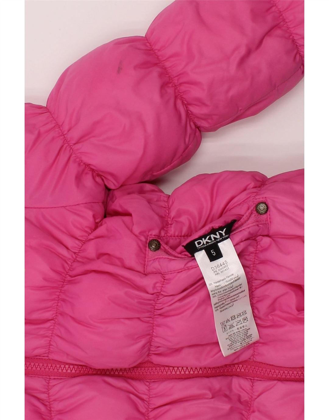 Dkny Girls Hooded Reversible Wattierte Jacke 4–5 Jahre Rosa Polyester