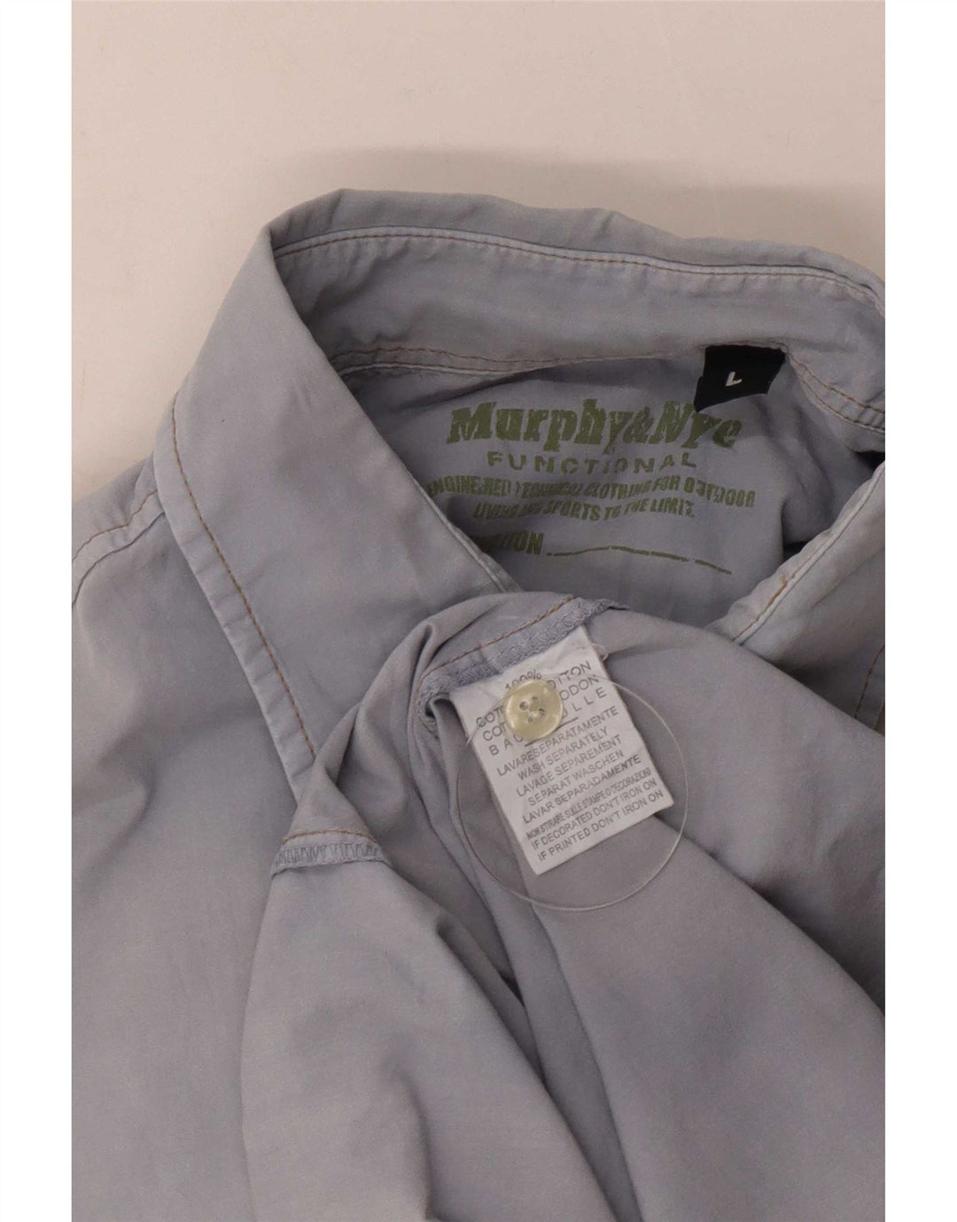 Murphy & Nye Herren-Kurzarmhemd mit Grafik, Größe L, Blau, Baumwolle