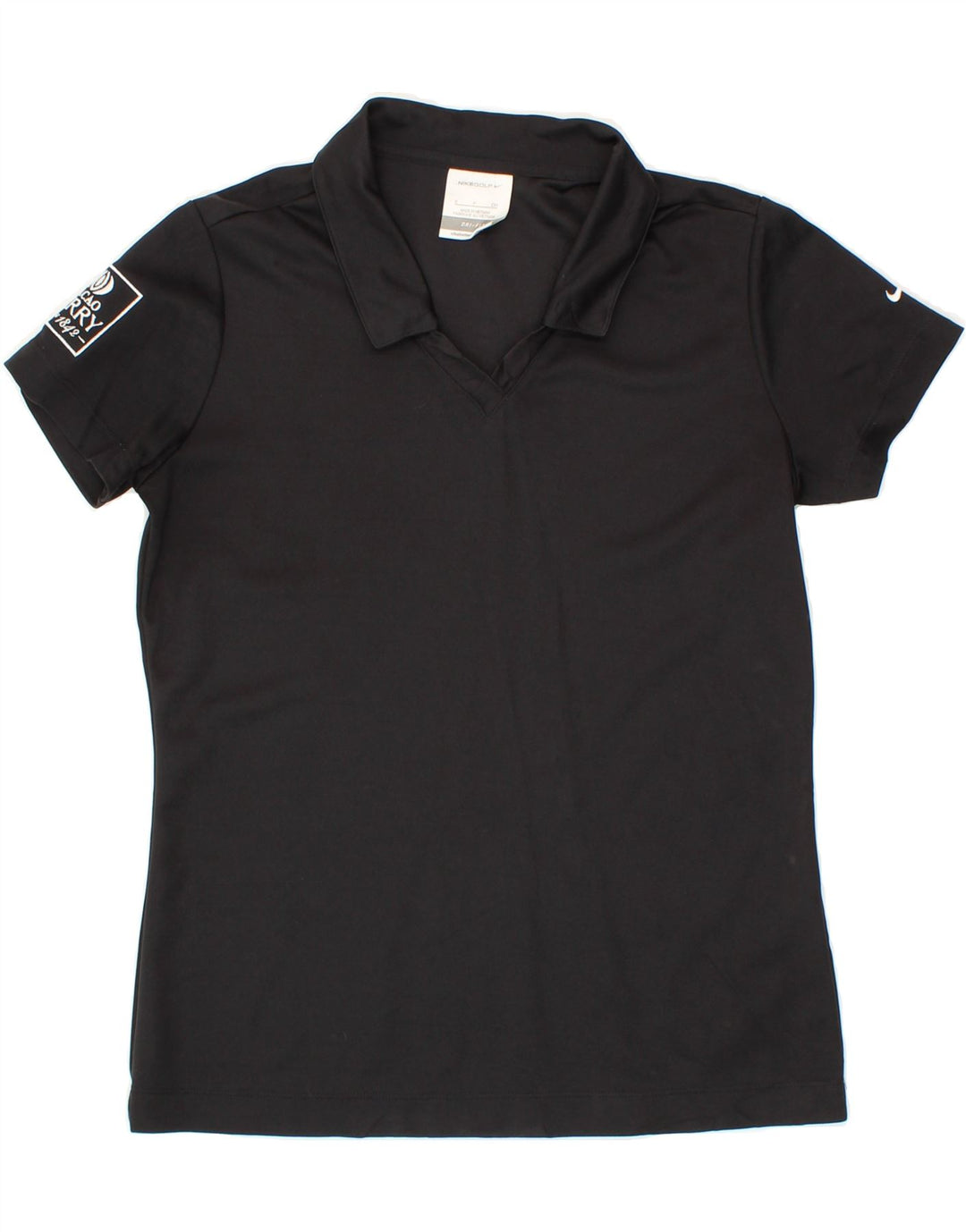 NIKE Womens Dri Fit Polo Shirt UK 10 Small Black Polyester Vintage Nike and Second-Hand Nike from Messina Hembry 