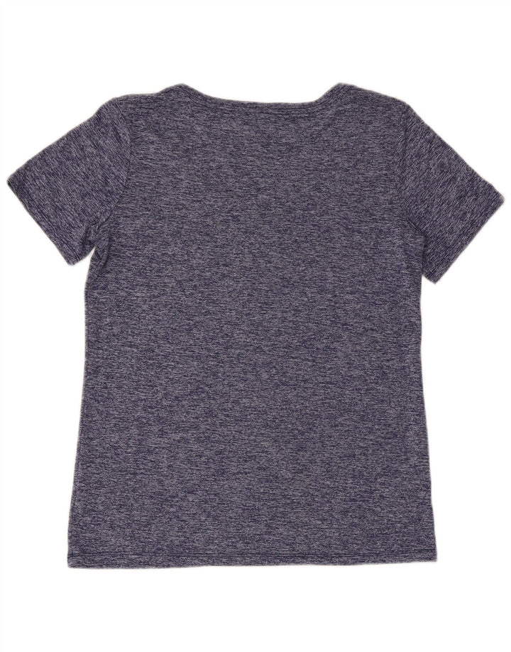 Nike Damen Dri Fit T-Shirt Top UK 10 Small Marineblau geflecktes Polyester