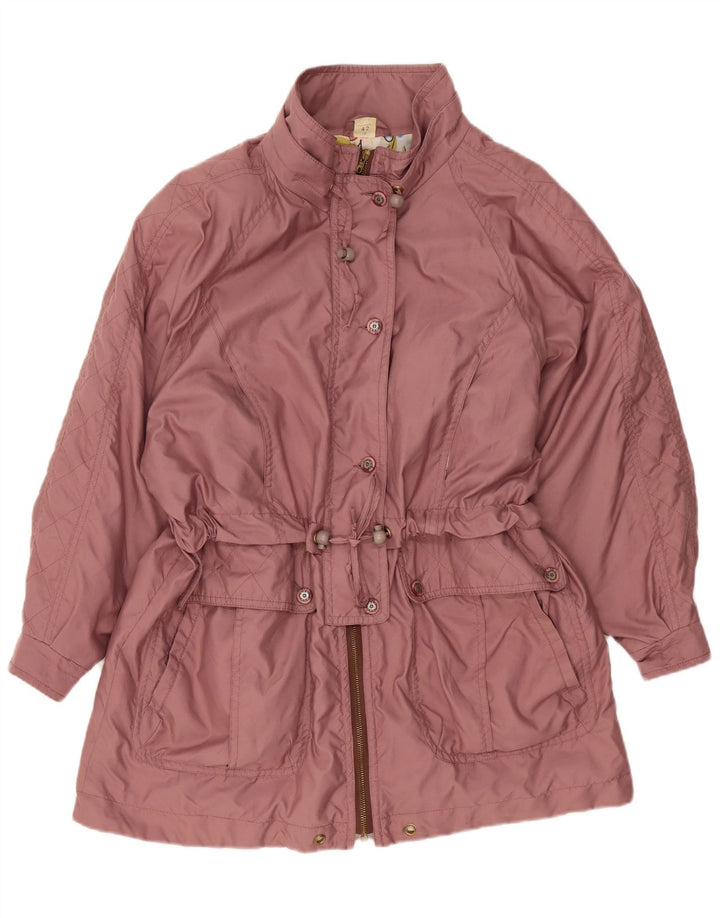 Vintage Damen Übergroße Parkajacke EU 42 Großes rosa Polyester