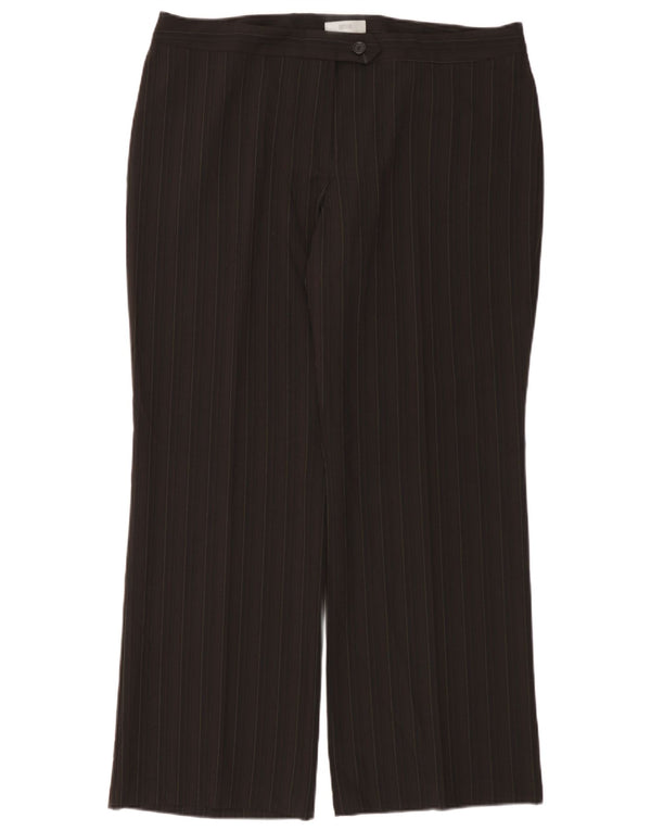 Marks & Spencer Damen Chinohose UK 20 2XL W40 L32 Braune Nadelstreifen