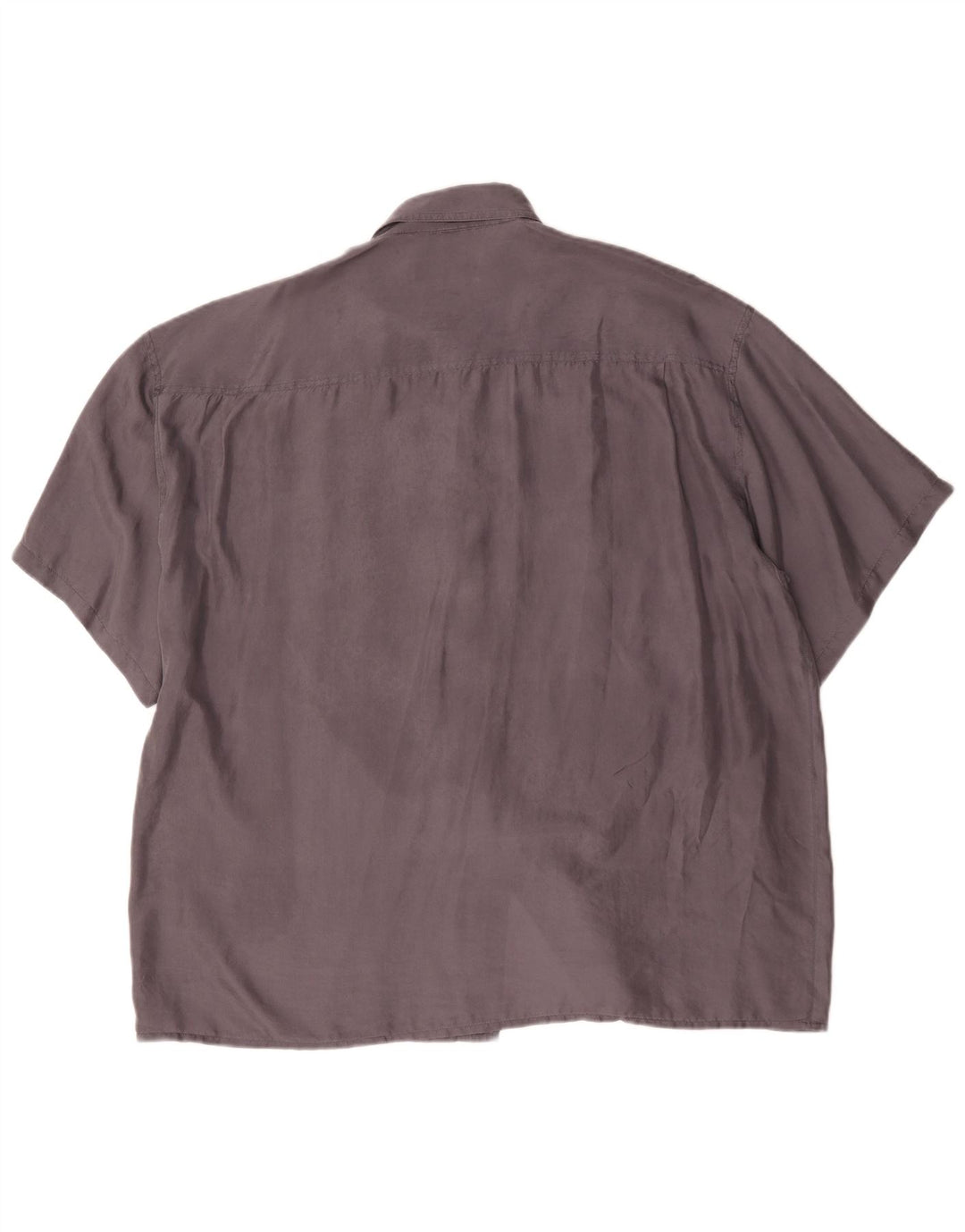Neues Fast Herren Kurzarmhemd Größe 45/46 2XL Graue Seide