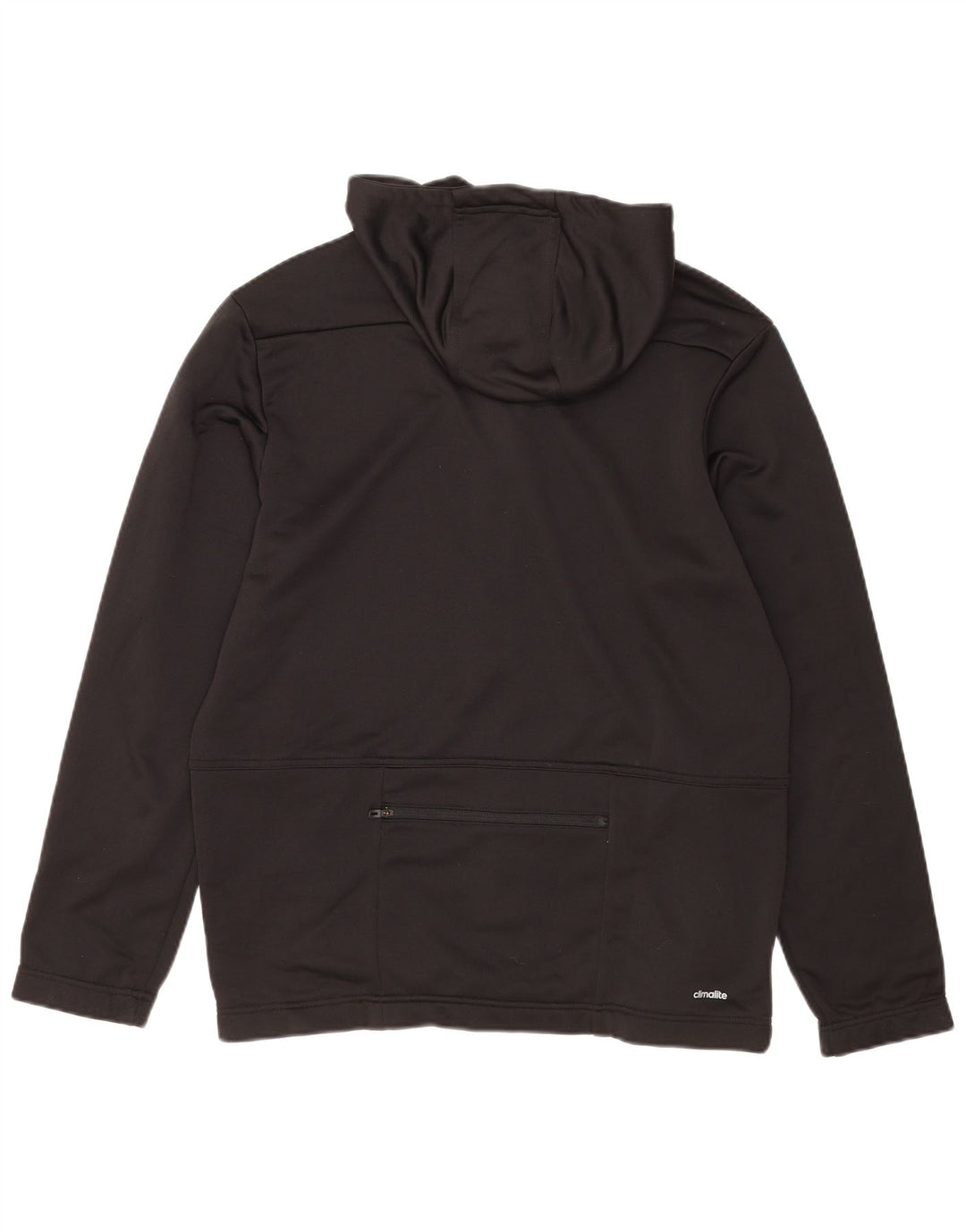 Adidas Herren Climalite Zip Hoodie Pullover Großes schwarzes Polyester
