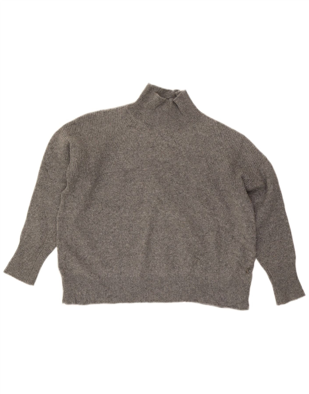 JOULES Damen-Pullover mit Rollkragen, übergroß, UK 18, XL, graue Wolle