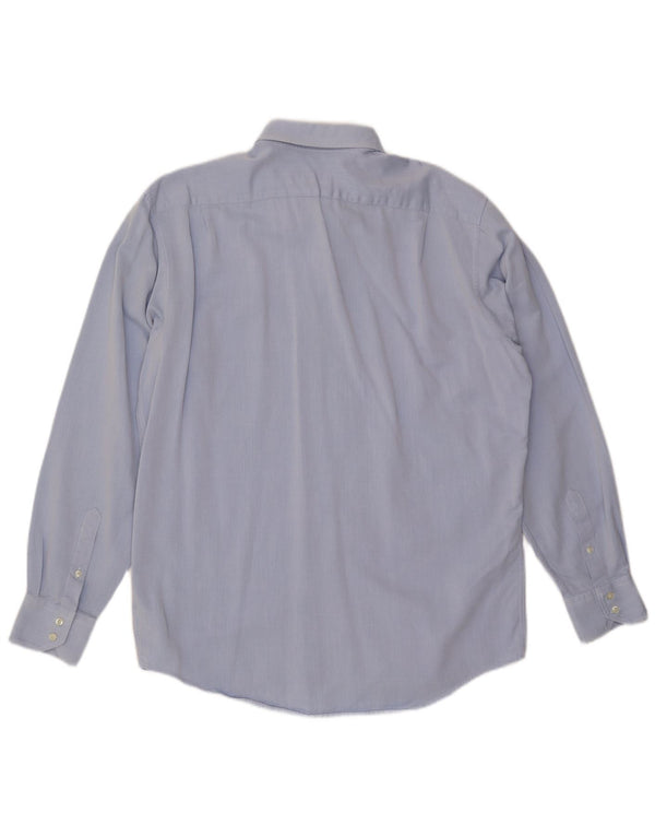 LACOSTE Mens Regular Fit Shirt Size 43 Large Blue Cotton