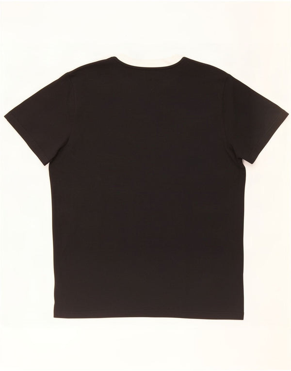 Adidas Damen T-Shirt Top UK 12/14 Medium Schwarz Baumwolle