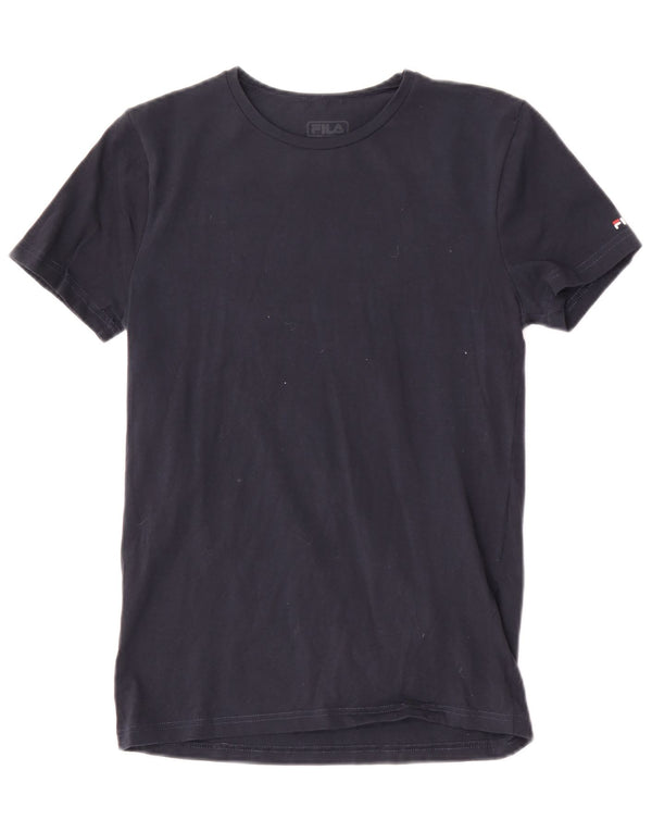 Fila Herren T-Shirt Top Small Marineblau Baumwolle