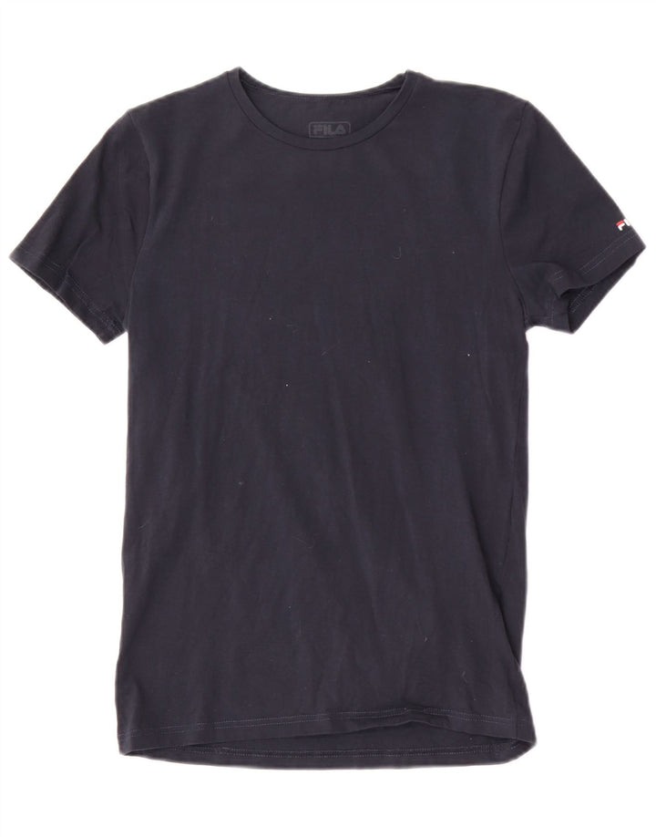 Fila Herren T-Shirt Top Small Marineblau Baumwolle