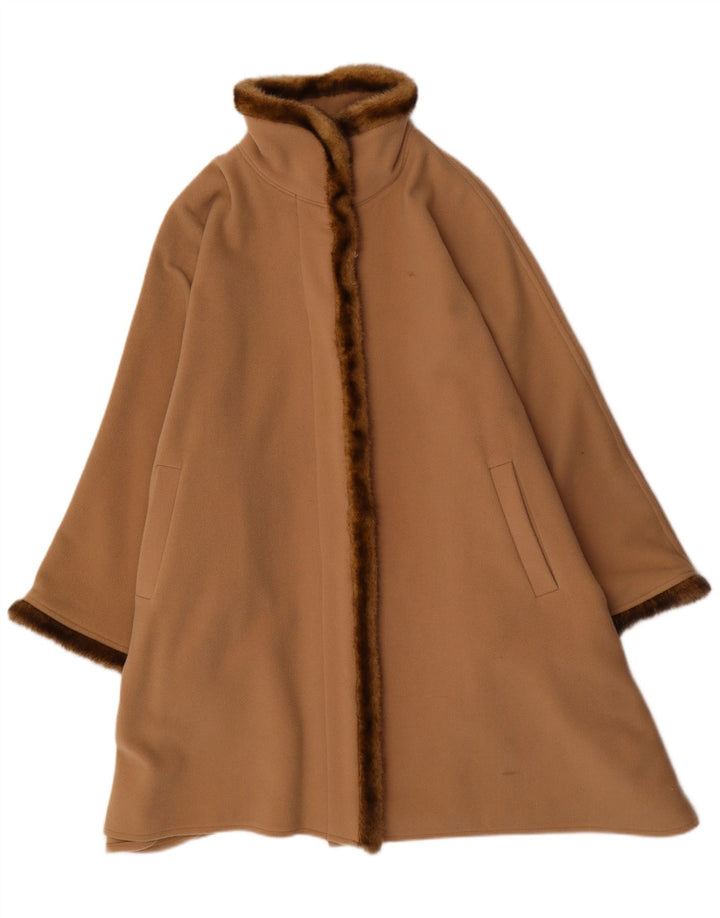 Vintage Damen Poncho Mantel Einheitsgröße Beige