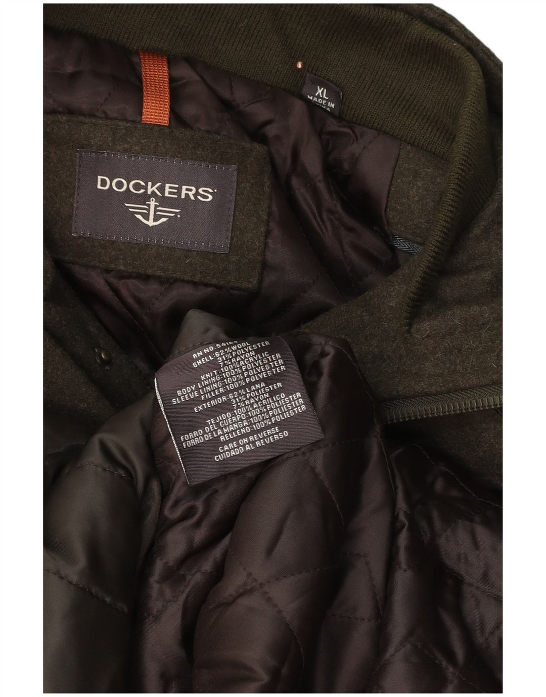 Dockers Herren Militär-Utility-Jacke UK 42 XL Khaki Wolle