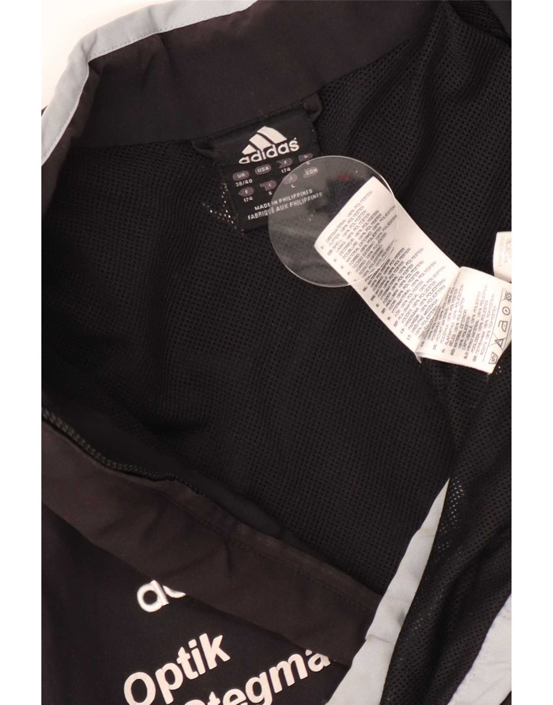 Adidas Herren Graphic Trainingsanzug Top Jacke UK 38/40 Medium Schwarz Colourblock