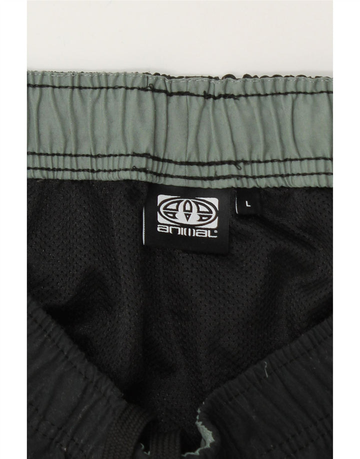 ANIMAL Herren-Badeshorts mit Grafik, groß, aus schwarzem Polyester