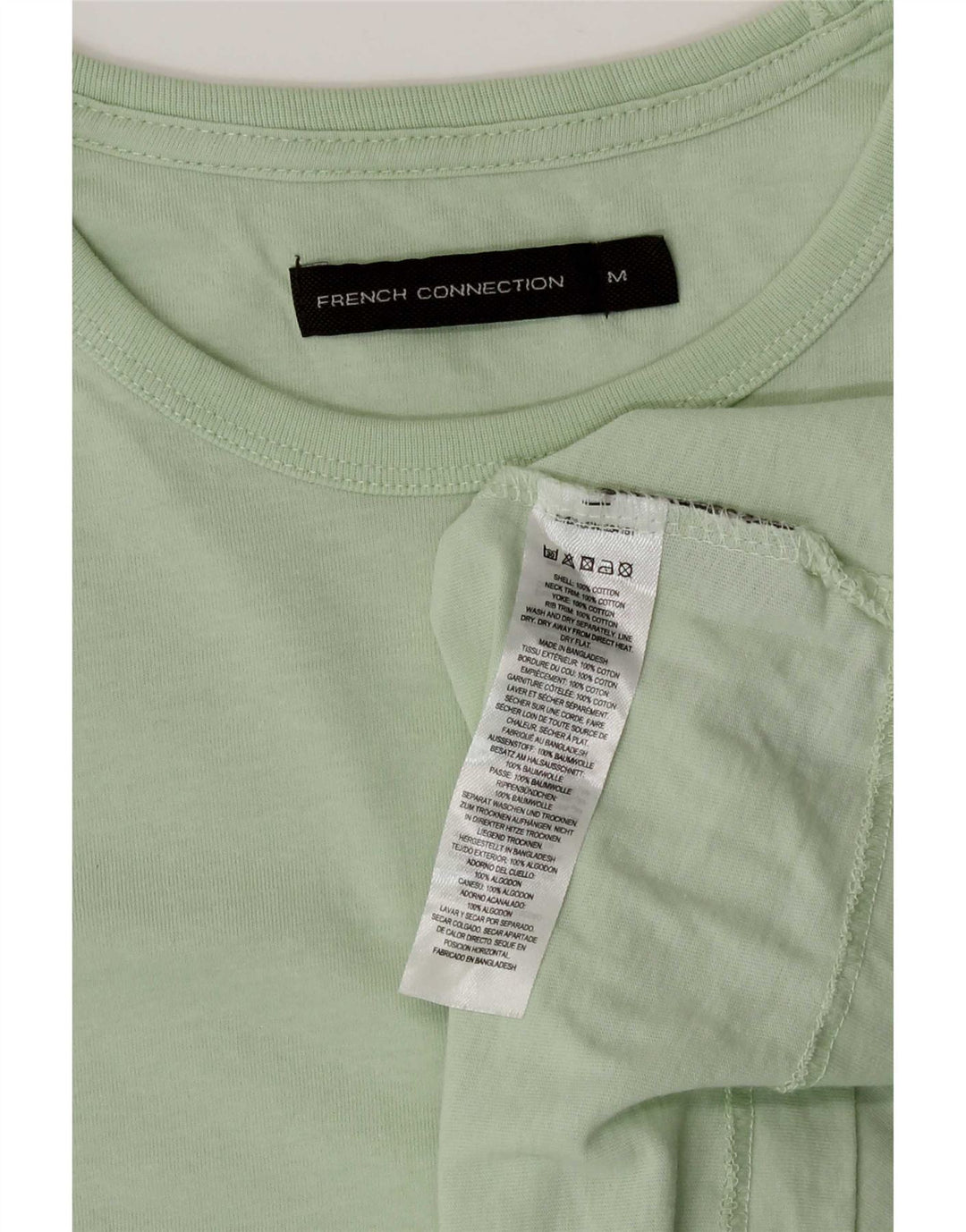 French Connection Herren-T-Shirt-Oberteil aus mittelgrüner Baumwolle