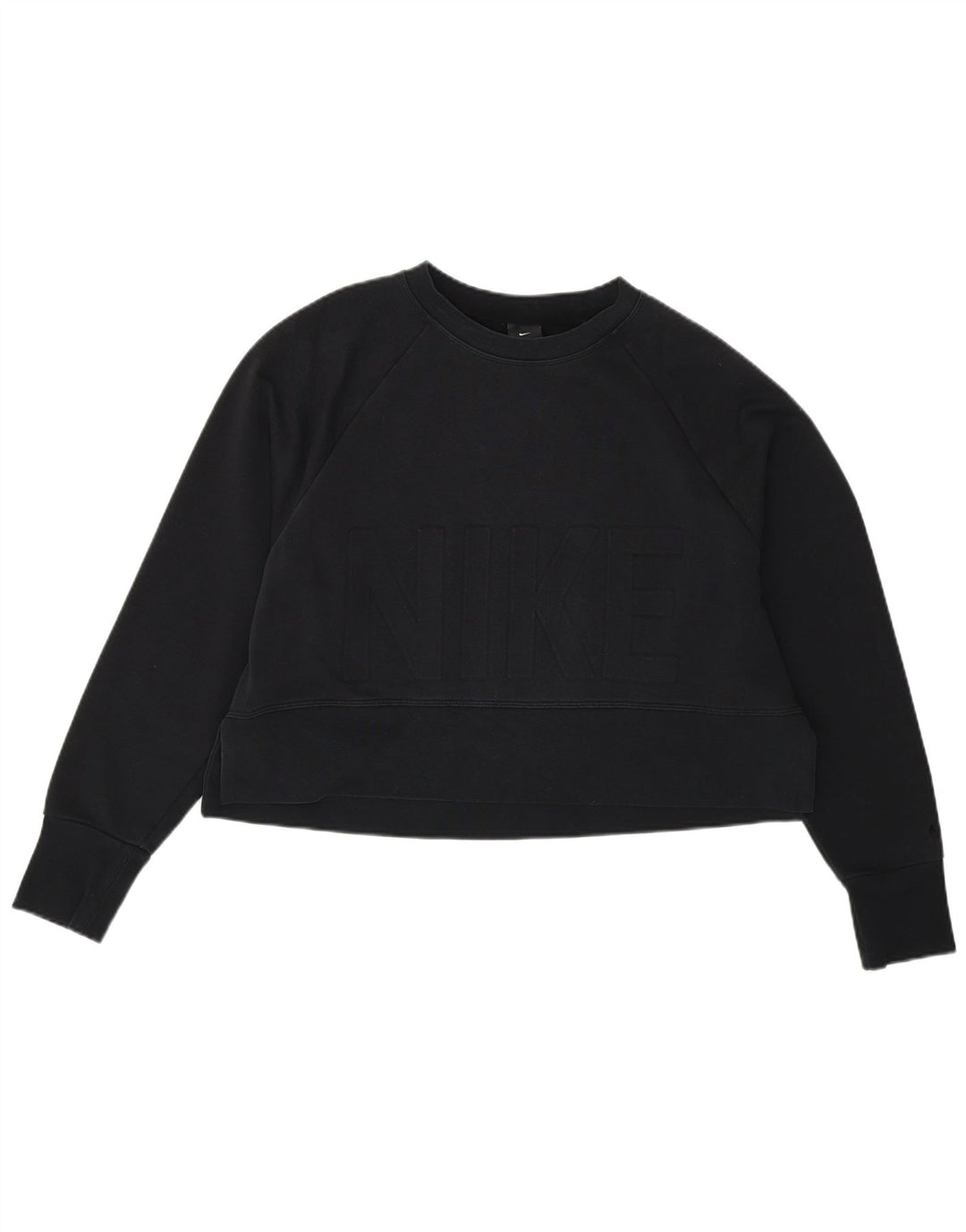 NIKE Damen-Sweatshirt mit übergroßem Crop-Grafikmotiv, Gr. 10, Größe S, Schwarz