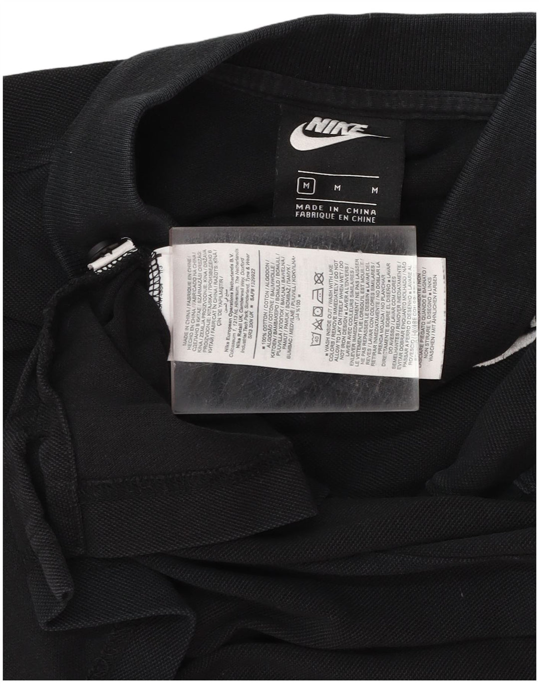 NIKE Herren-Poloshirt, mittelgroß, schwarze Baumwolle