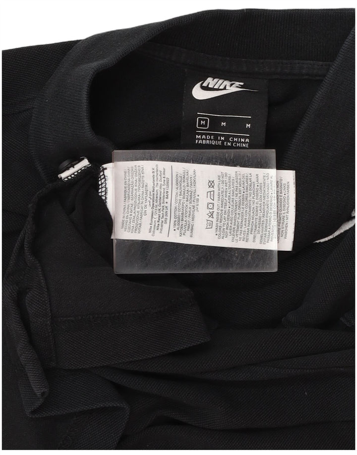 NIKE Herren-Poloshirt, mittelgroß, schwarze Baumwolle