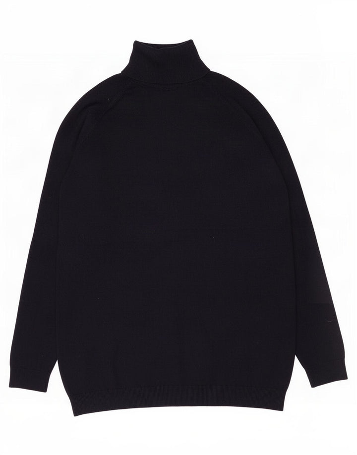 Rollkragenpullover für Herren von Zara, mittlere marineblaue Viskose