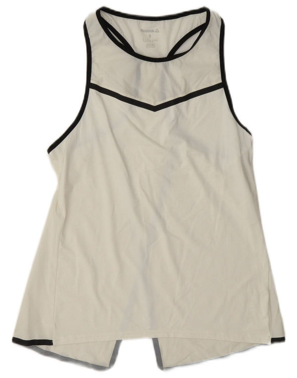 Reebok Damen Graphic Vest Top UK 8/10 Small Weiß