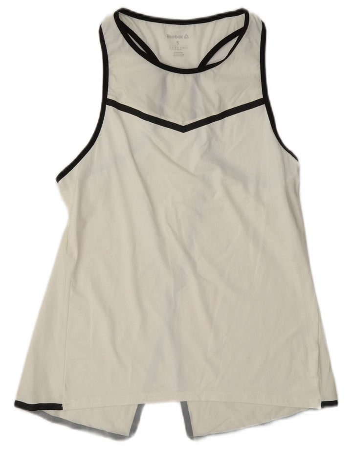 Reebok Damen Graphic Vest Top UK 8/10 Small Weiß