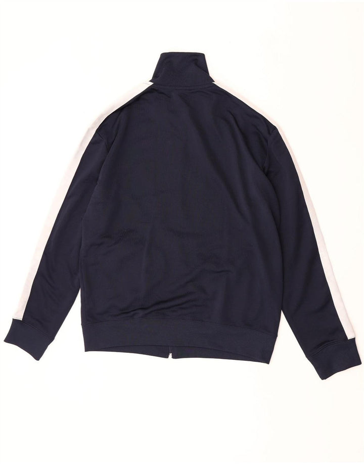 Zara Herren-Trainingsanzug-Oberteil, mittleres marineblaues Farbblock-Polyester