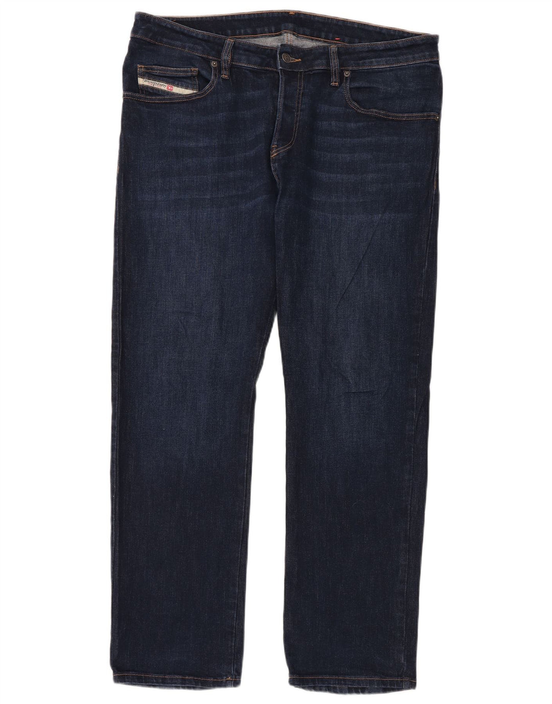 Diesel Herren Straight Jeans W36 L32 Marineblaue Baumwolle