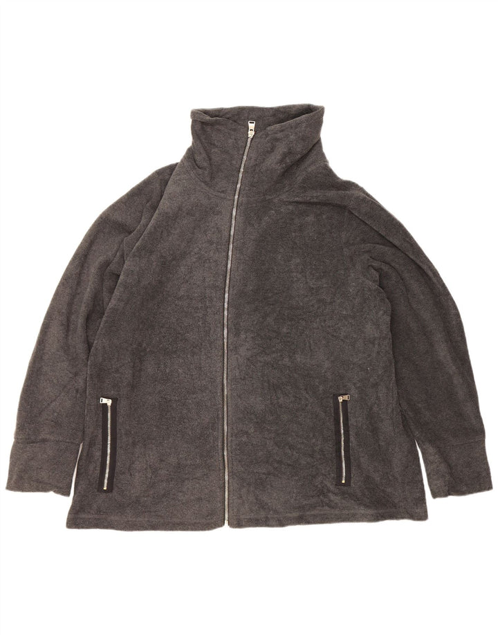 Calvin Klein Damen Graphic Fleece Jacke UK 20 2XL Grau Polyester