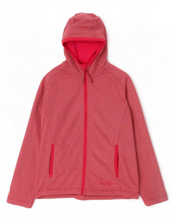 Weird Fish Damen-Kapuzenpullover mit Reißverschluss, UK 14, groß, rosa geflecktes Polyester