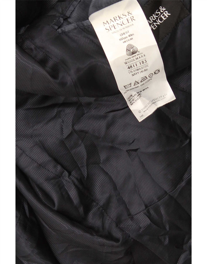 Marks & Spencer Herren-Blazer mit 2 Knöpfen, UK 40, Mittelblau, Schurwolle
