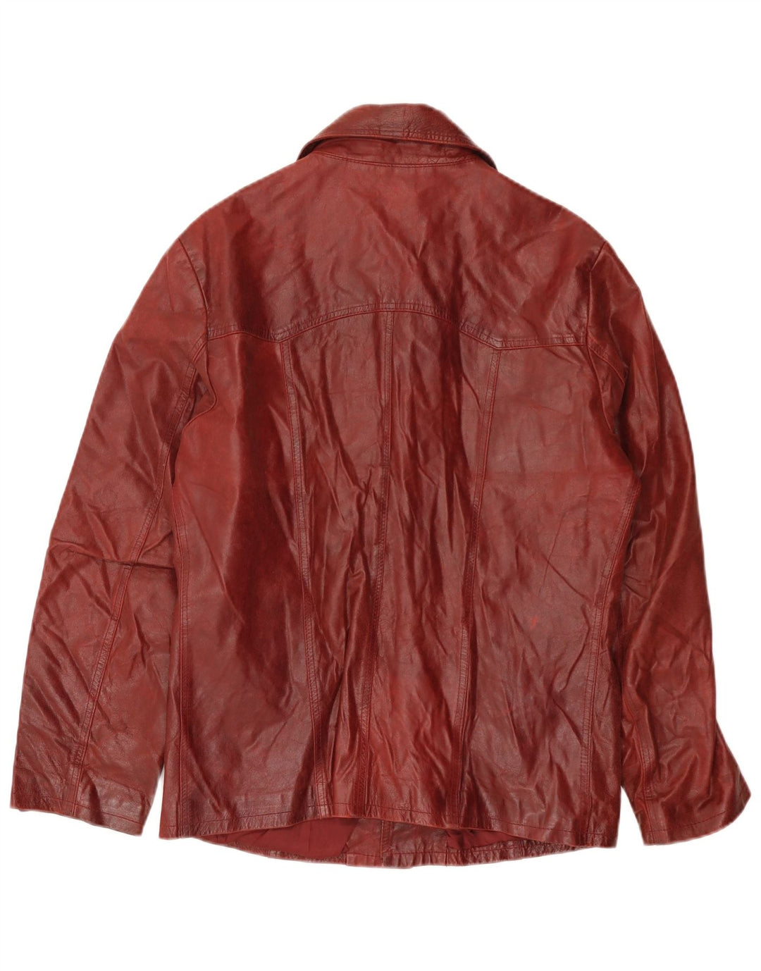 ZEN Herren Lederjacke IT 48 Medium Burgund